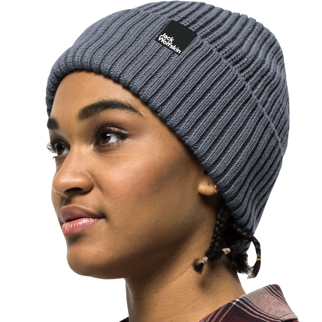 Jack Wolfskin Damen Beanie-Mütze Schwansee Beanie W Einheitsgrösse Slate Blue, Einheitsgrösse Slate