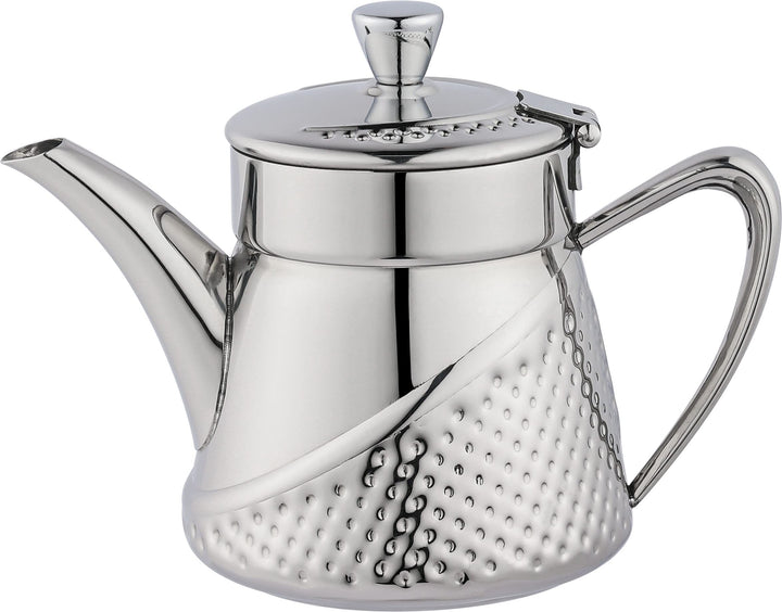 Café Olé Arabica Teekanne, Gehämmert, 24oz, 700ml, 18/10 Edelstahl, Cool Touch Griff und Knopf, Spie