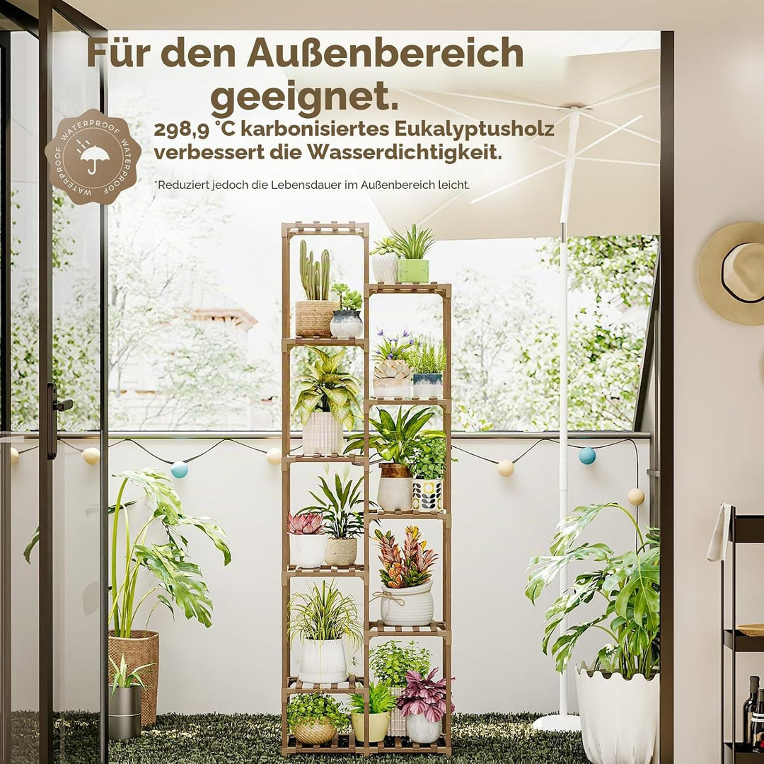 Bamworld Pflanzenregal Outdoor Indoor Blumenständer Hoch Pflanzentreppe Blumenständer für Draussen P