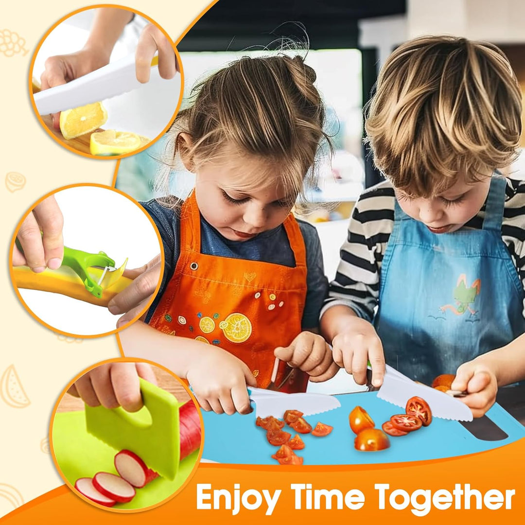 Kindermesser Set 32 Teile - Kinder Backset mit Messer und Schneidebrett, Montessori Spielzeug zum Au
