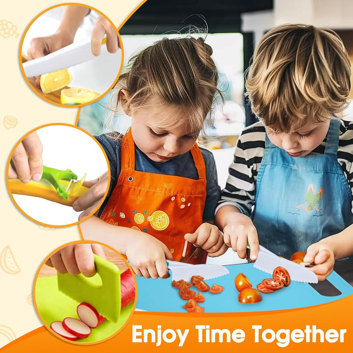 Kindermesser Set 32 Teile - Kinder Backset mit Messer und Schneidebrett, Montessori Spielzeug zum Au