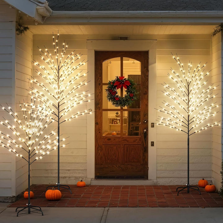 SUNYRISY 210cm LED Baum Lichter für Weihnachtsdeko Innen/Aussen, Metall LED Weihnachtsbaum für Wohnz