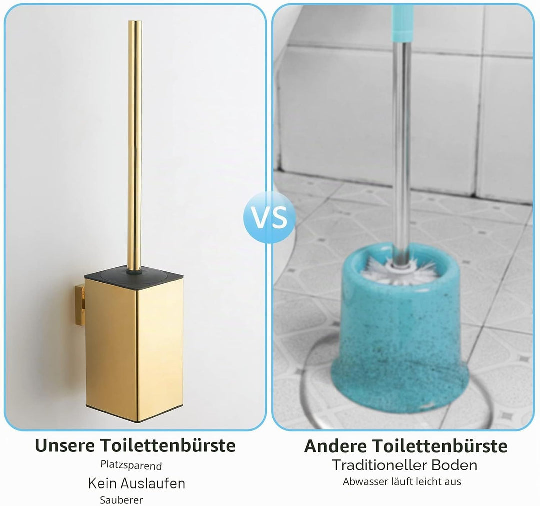 bgl Wandhalterung für WC-Bürste aus 304 Edelstahl, quadratisch Gold