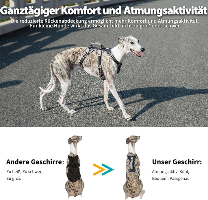 Hunde Sicherheitsgeschirr, Rutschfestes Hundegeschirr Escape Proof, Reflektierendes Geschirr mit Gri
