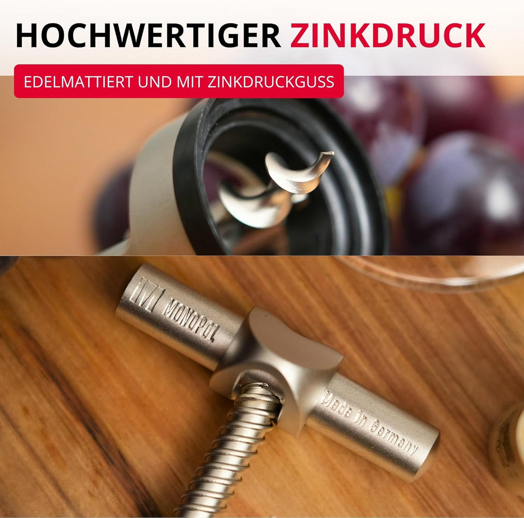 Westmark Glockenkorkenzieher mit Korkabstreifer, Monopol Edition, Stahl/Zink-Druckguss, Chianti, Ede