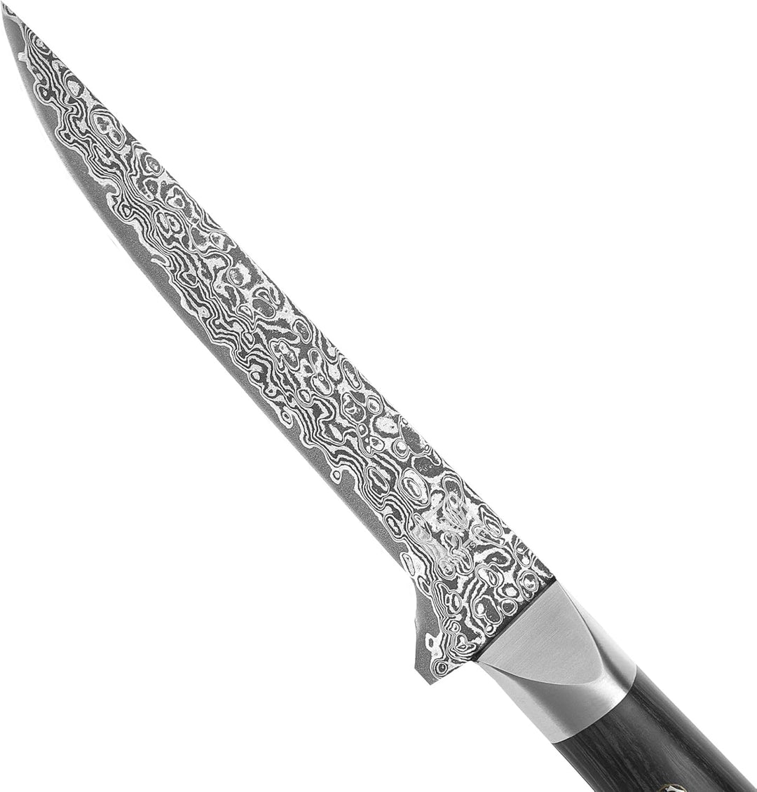 zayiko Black Edition Damastmesser Ausbeinmesser | Scharfe 14 cm Klinge aus 67 Lagen edlem dunklen Da