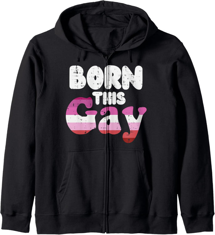 Born This Gay Pun Funny LGBT Lesbian Flag Gay Pride Women Kapuzenjacke