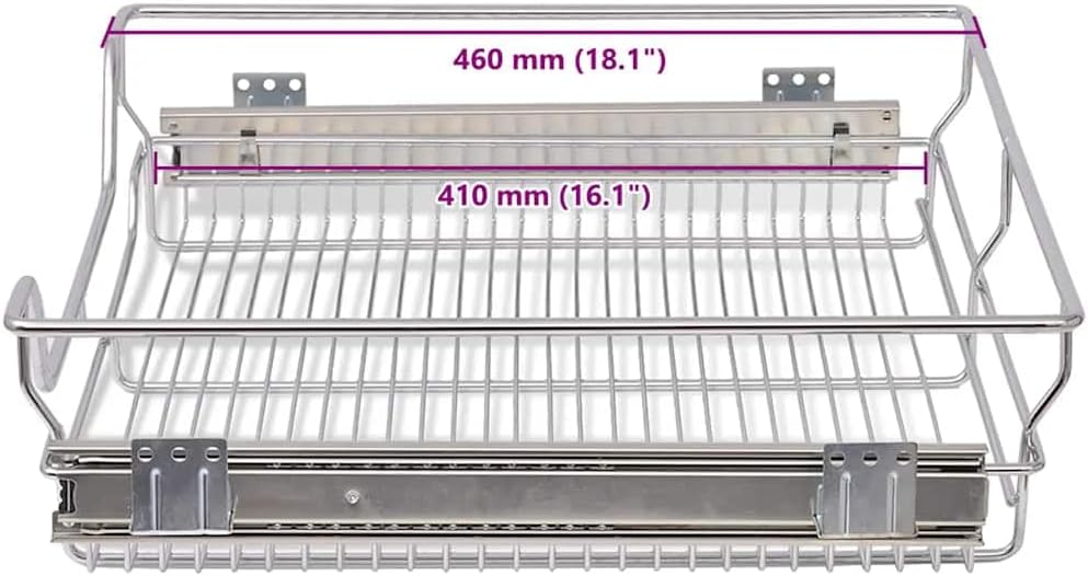 vidaXL 2X Einbauschublade 60cm Teleskopschublade Korbauszug Küchenschrank 600 mm, 600 mm