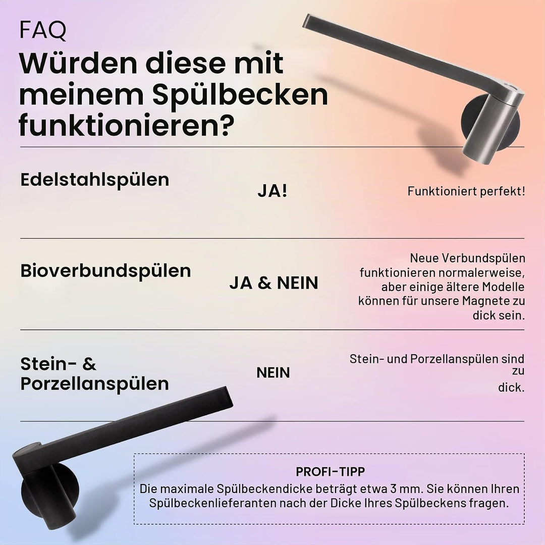 Magnetischer Geschirrtuchhalter für Küchenspüle – funktioniert auf Stahl, Metallspülen – Geschirrtuc