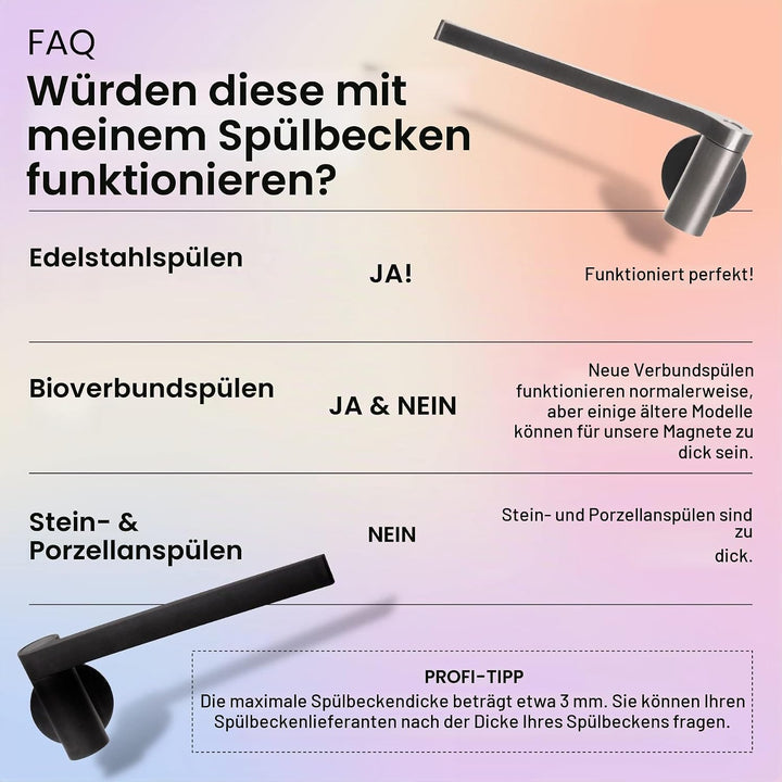 Magnetischer Geschirrtuchhalter für Küchenspüle – funktioniert auf Stahl, Metallspülen – Geschirrtuc