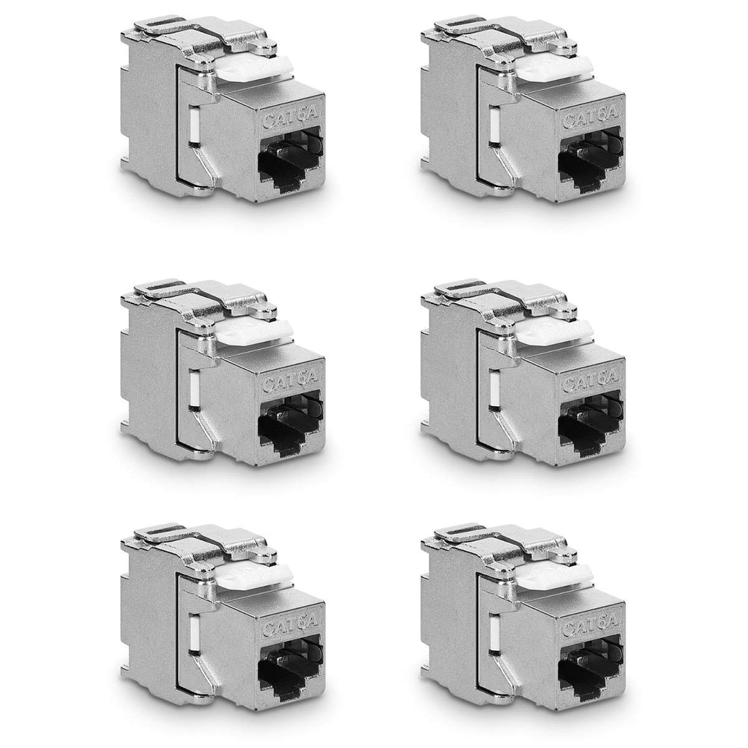 kwmobile 6X Keystone Modul für CAT 6A Kabel - 10 Gbit/s geschirmt Metall Gehäuse Schnappverschluss -