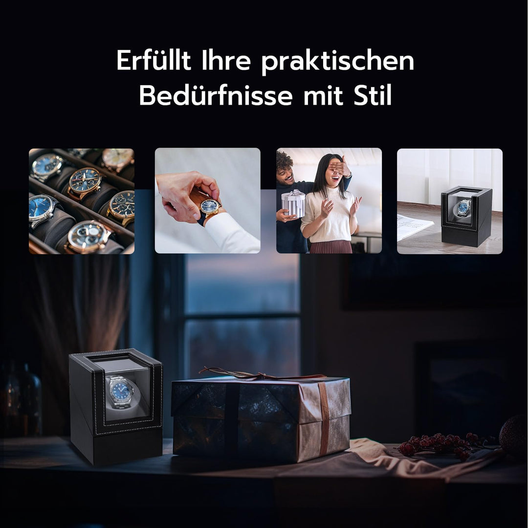 Mcbazel Automatische Uhrenbeweger Box aus PU Leder für Automatikuhren Uhrendreher Automatikuhren 1 u