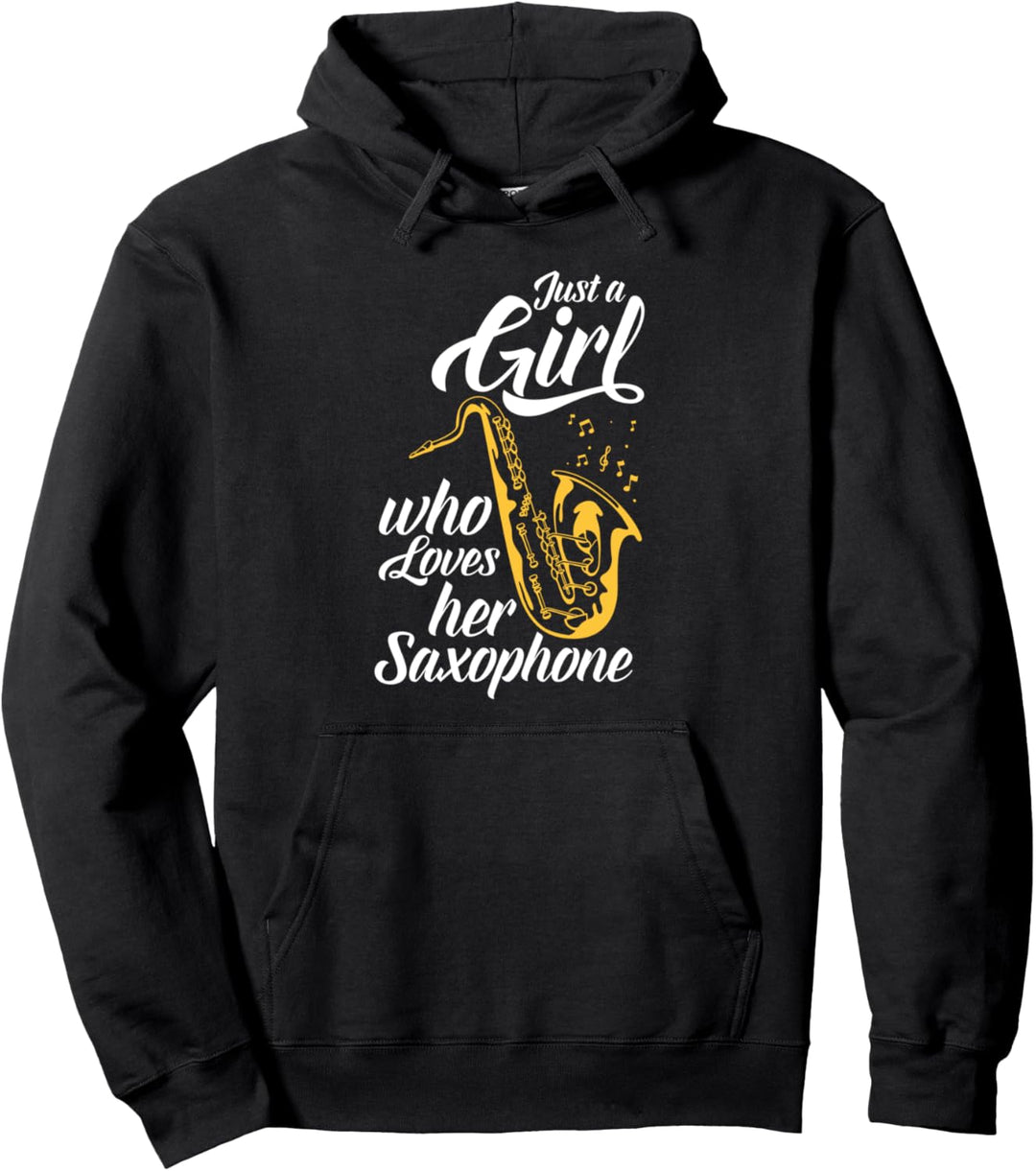 Nur Ein Mädchen Das Ihr Saxophon Liebt Lustiges Saxophon Pullover Hoodie