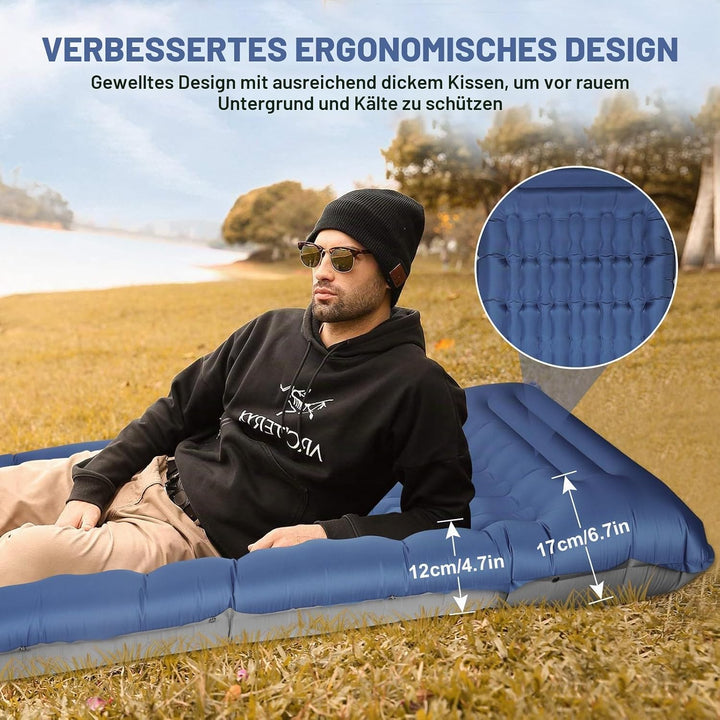 SHANNA Isomatte Outdoor Camping Luftmatratze: Extra Dick 12cm Ultraleicht Aufblasbare Matratze Die B