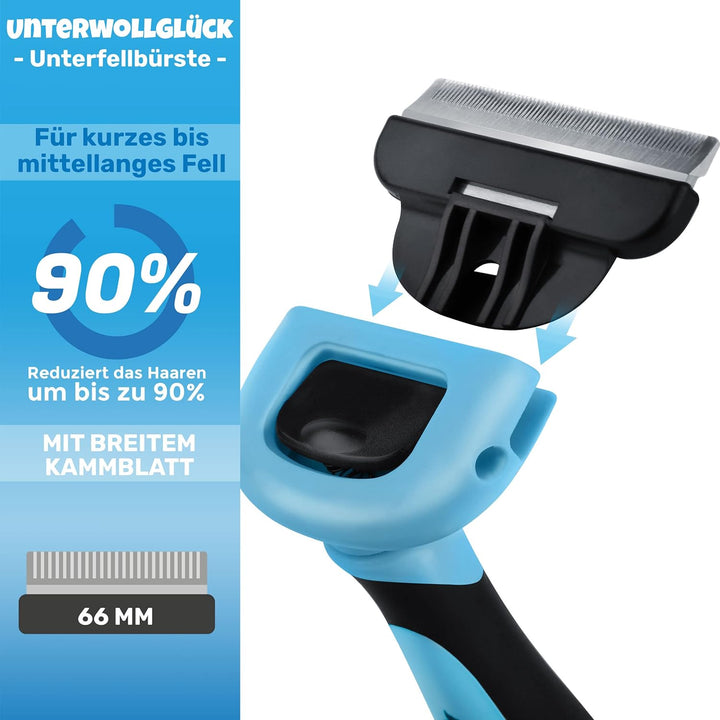 BluePet Katzenbürste & Hundebürste Kurzhaar zum Entfernen von losem Fell & Unterwolle I Bis zu 90% w