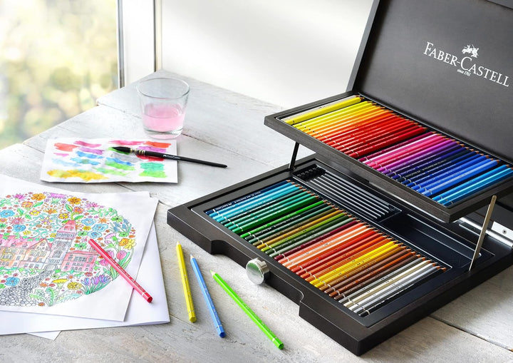 Faber-Castell 117572 - Aquarellstift Albrecht Dürer, 72er Holzkoffer 72 Stück (1er Pack) Holzkoffer