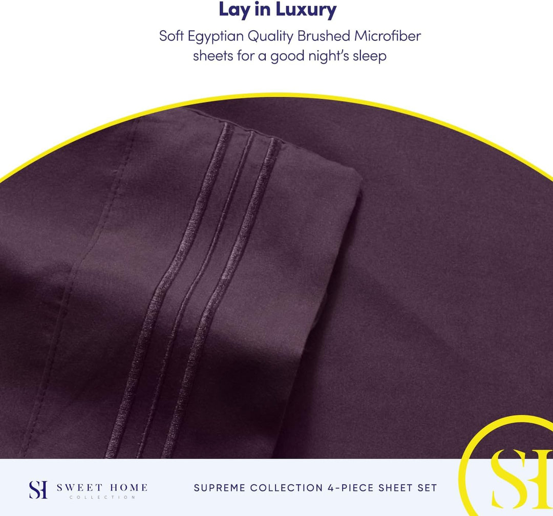 Sweet Home Collection Fadenzahl 1836, weiche ägyptische Qualität, gebürstete Mikrofaser Laken – Luxu