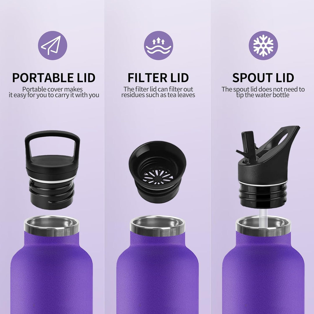 Trinkflasche, 750 ML BPA-Frei, Thermosflasche, Auslaufsichere Isolierflasche Doppelwandig, Wasserfla