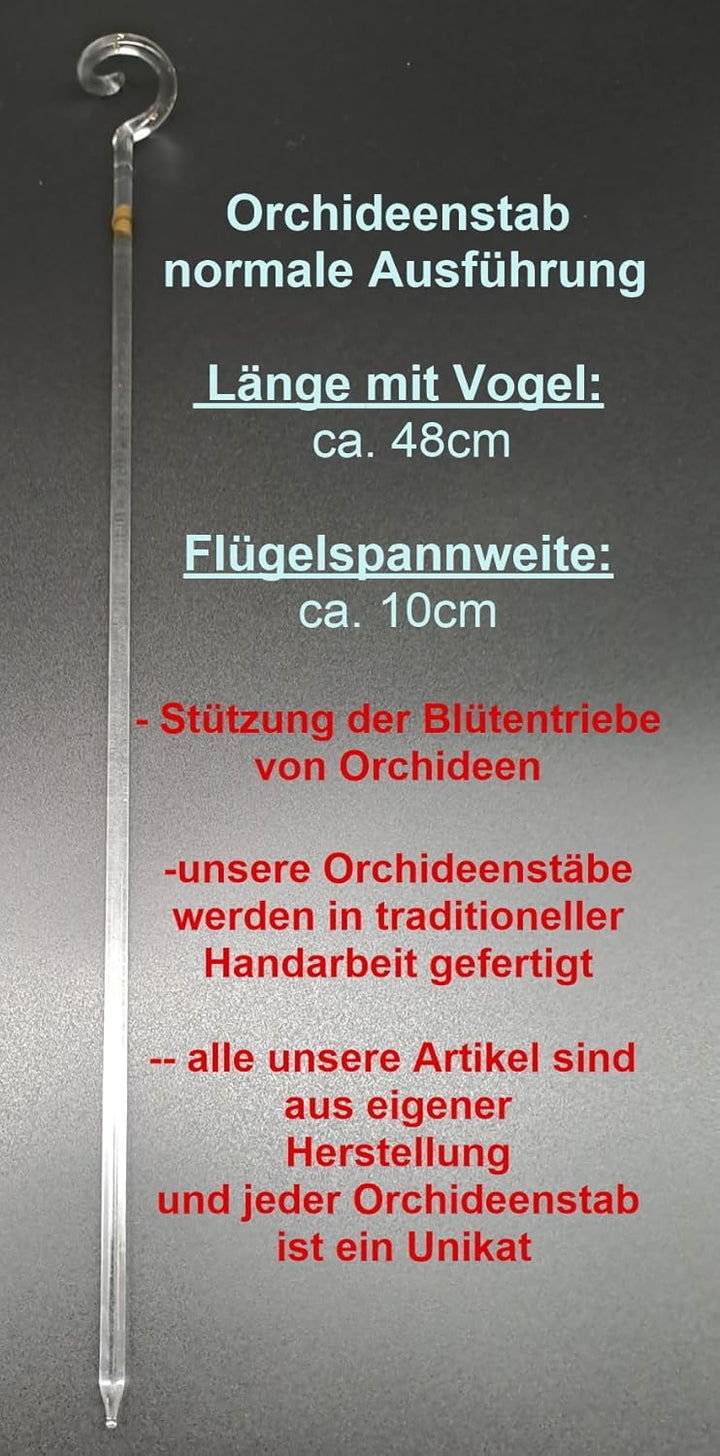 Orchideenstab, Kolibri (transp./hellblau-gelb-rot) Normale Ausführung
