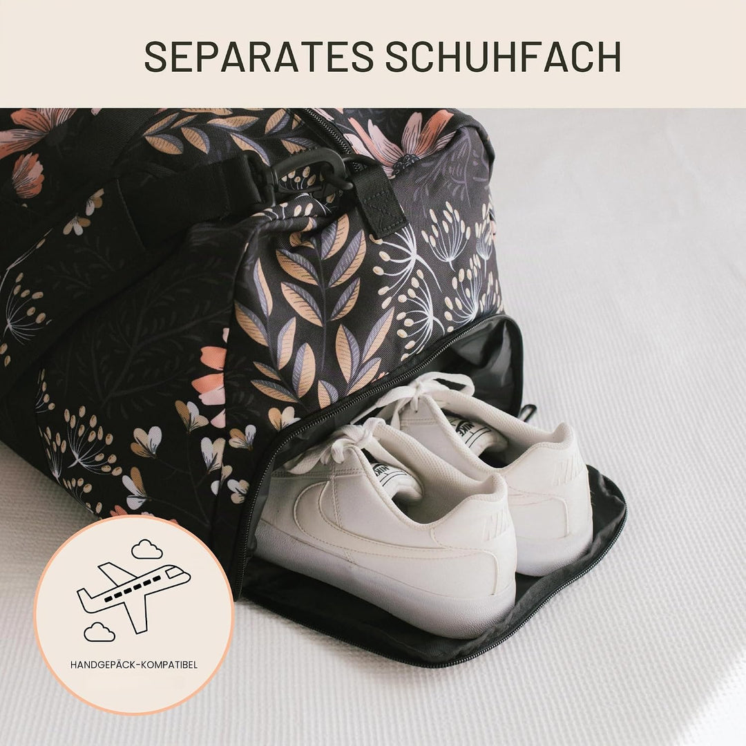 Jadyn Unisex-Erwachsene Weekender Gepäck-Handgepäck L Black Floral, L Black Floral