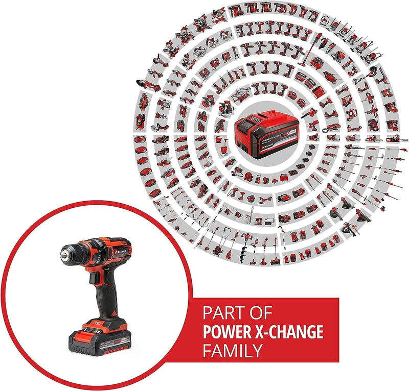 Einhell Akku-Bohrschrauber TC-CD 18/35 Li (1x1,5 Ah) Power X-Change (Lithium Ionen, 18 V, Drehzahl-E