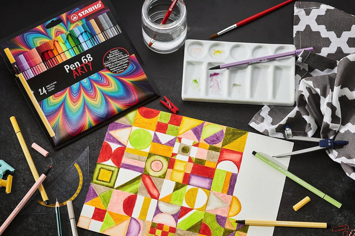 Premium-Filzstift - STABILO Pen 68 - ARTY - 40er Metalletui - mit 40 verschiedenen Farben 40er ARTY