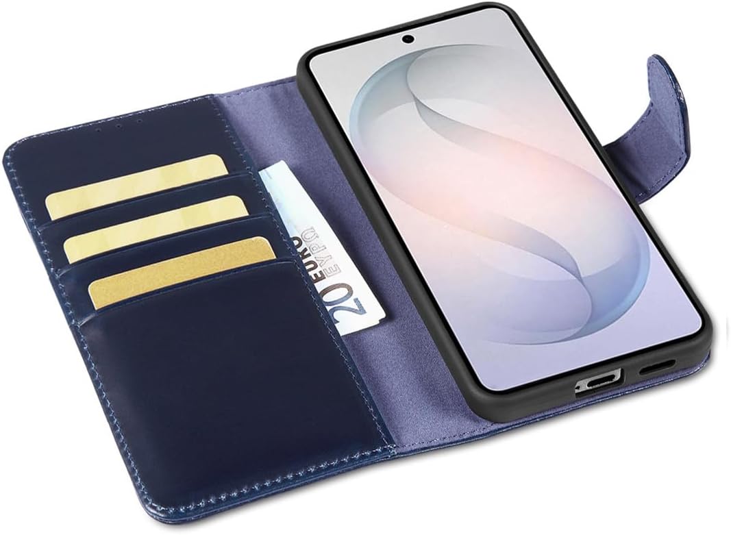 LENSUN Echtleder Handyhülle für Samsung Galaxy S26 5G, Lederhülle [Brieftasche][Bookstyle][Premium L