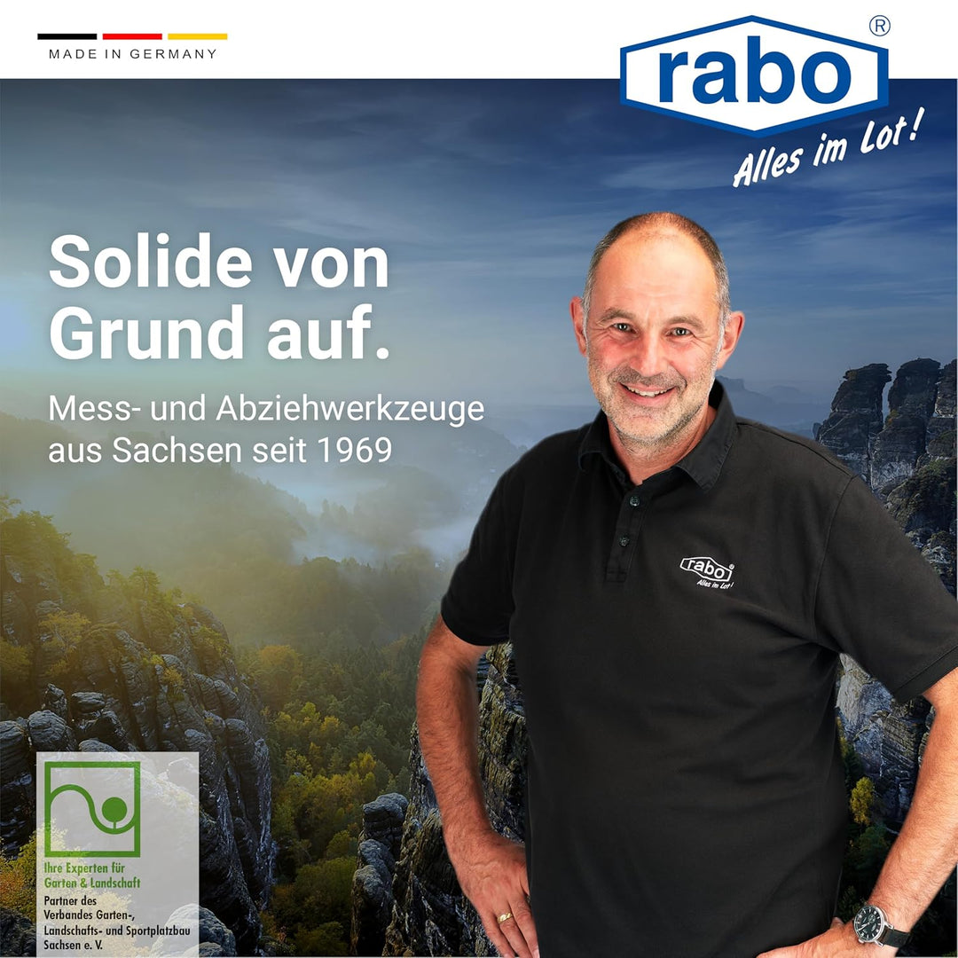 rabo stufenlos verstellbare Abziehschiene 0,60-1,00m, mit 2 verstellbaren Höhenanschlägen, stufenlos