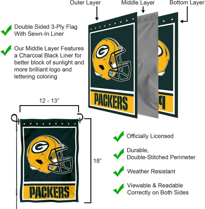 WinCraft Green Bay Packers Decorative Yard Garden Flag