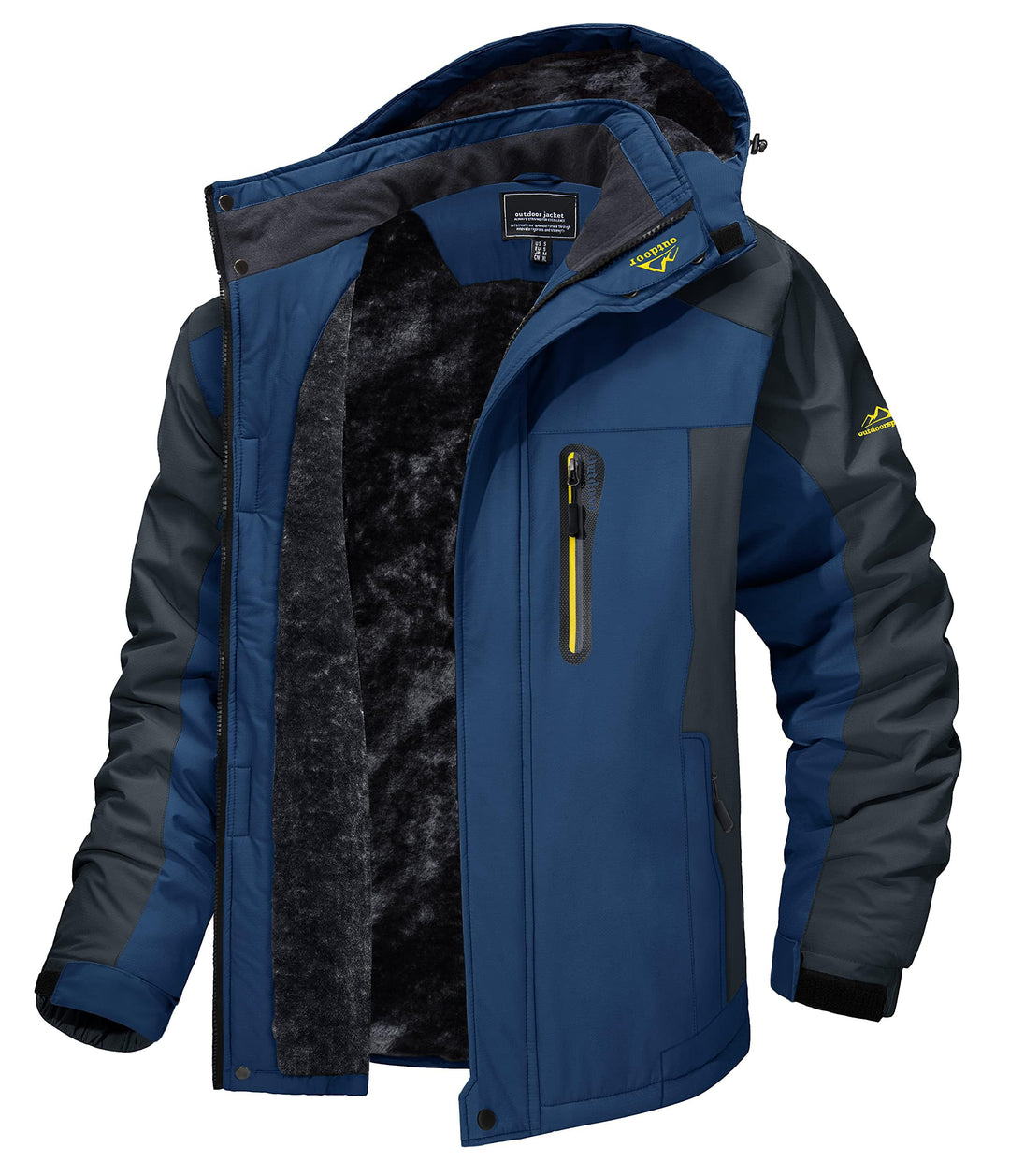 MAGCOMSEN Herren Winter Fleecejacke Warme Gefüttert Skijacke Outdoor Winddicht Wasserdicht Jacke Ver