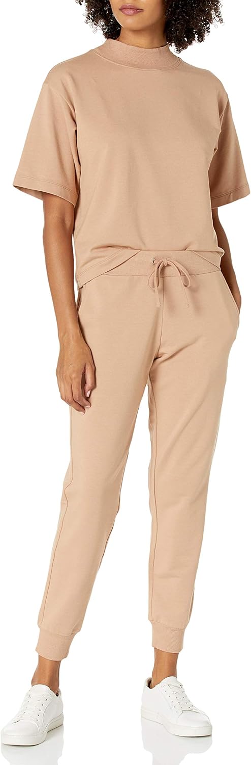 The Drop Damen Sweatpants Grace Jogginghose, Extra-weich, Stretch, Rippenbündchen L Praline, L Prali