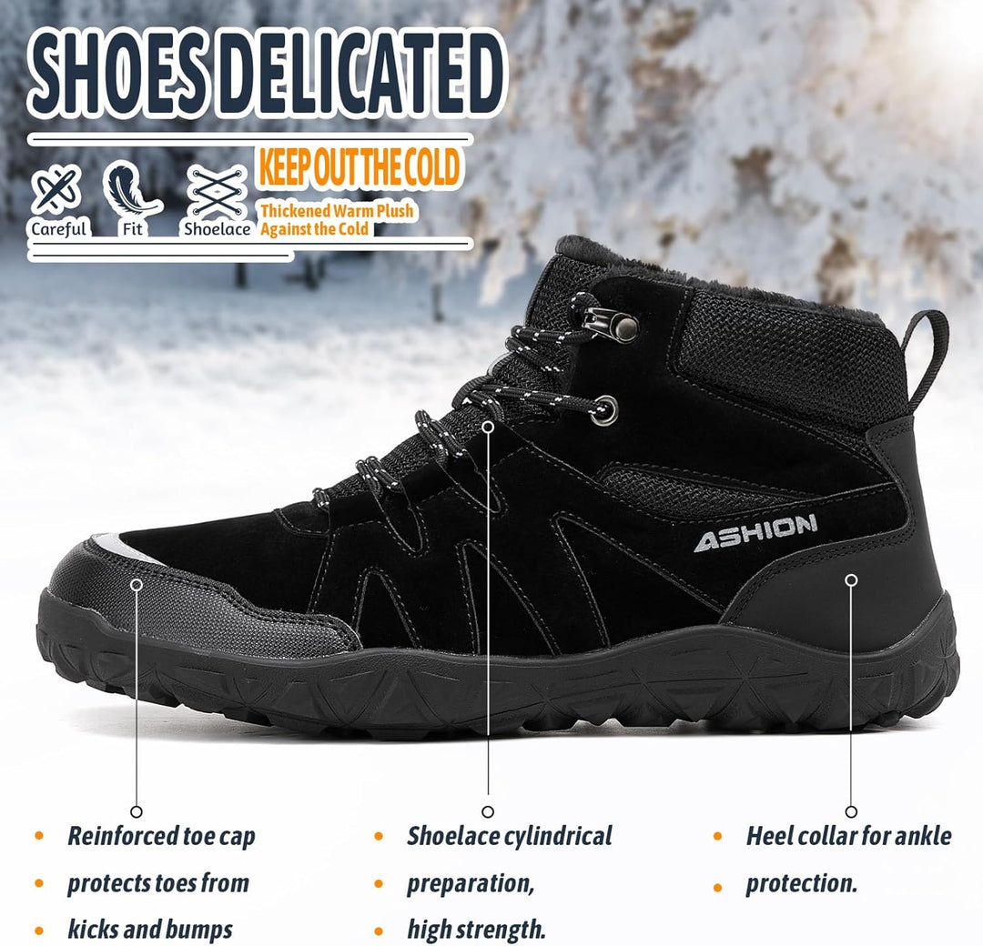 Littleplum Herren Winterschuhe Trekking Outdoor Boots Wanderstiefel Warm Gefüttert Schneestiefel Win