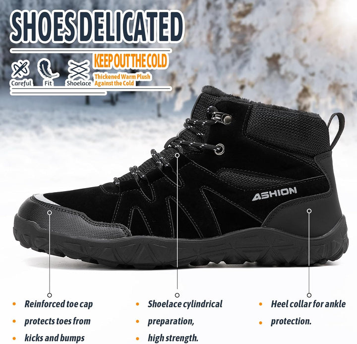 Littleplum Herren Winterschuhe Trekking Outdoor Boots Wanderstiefel Warm Gefüttert Schneestiefel Win