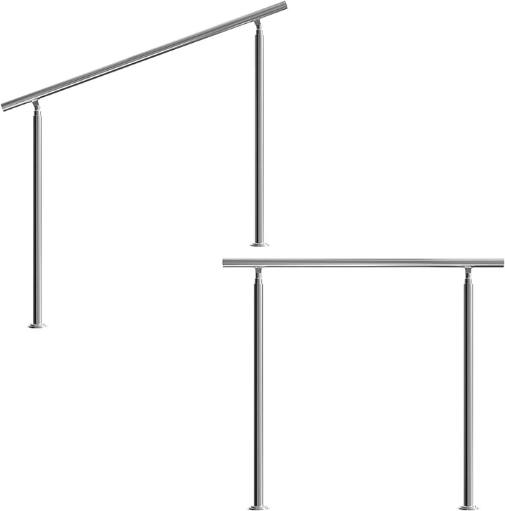 FINEUNAN Edelstahl Handlauf Geländer für Treppen Brüstung Balkon ohne Querstreben - Innen und Aussen