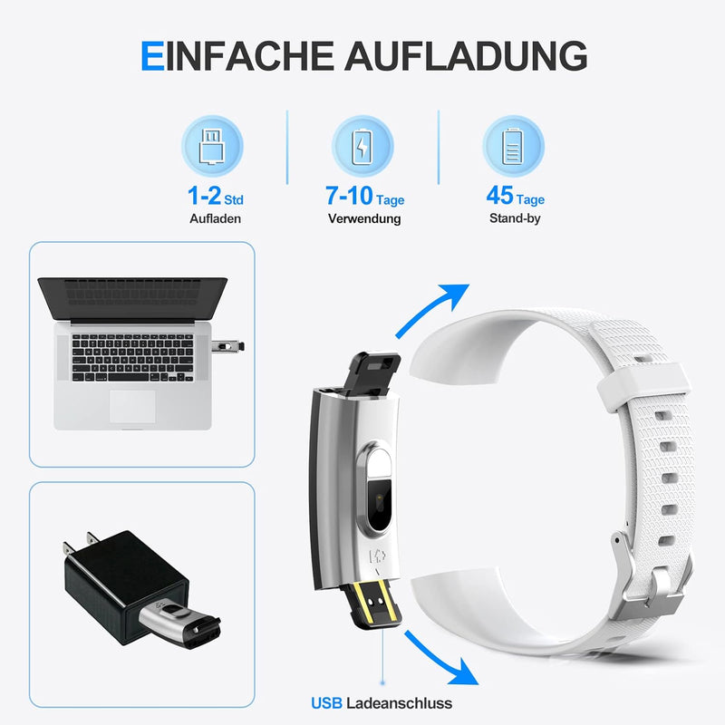 LEBEXY Fitness Armband Wasserdicht, Smartwatch Fitness Tracker Uhr, mit Schrittzähler, S1-Version (G