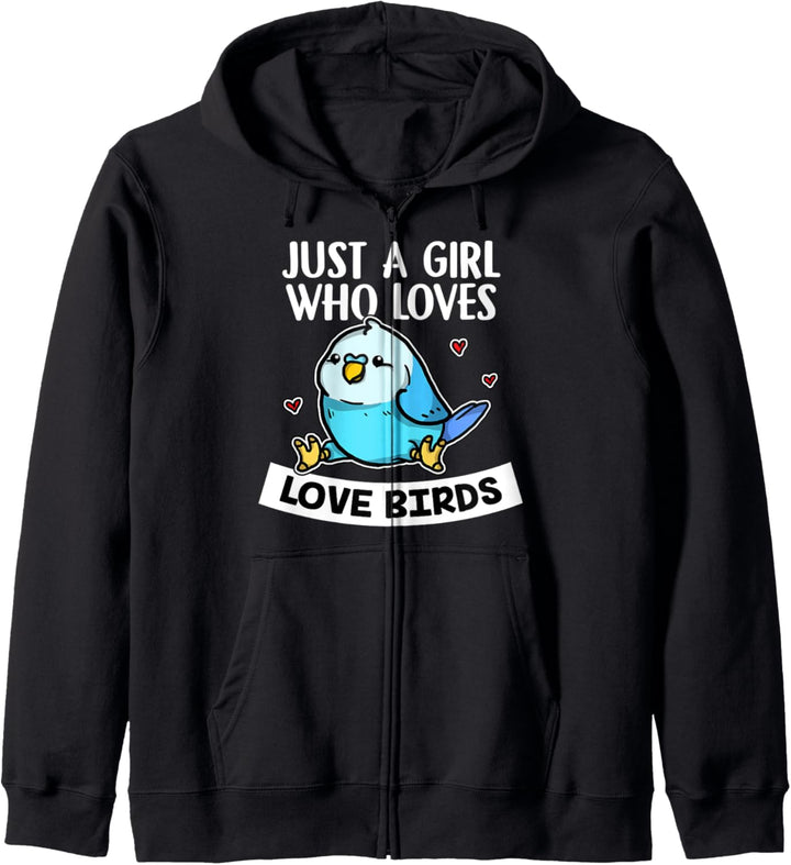 Just A Girl Who Loves Love Birds Vogel Wellensittich Kostüm Kapuzenjacke