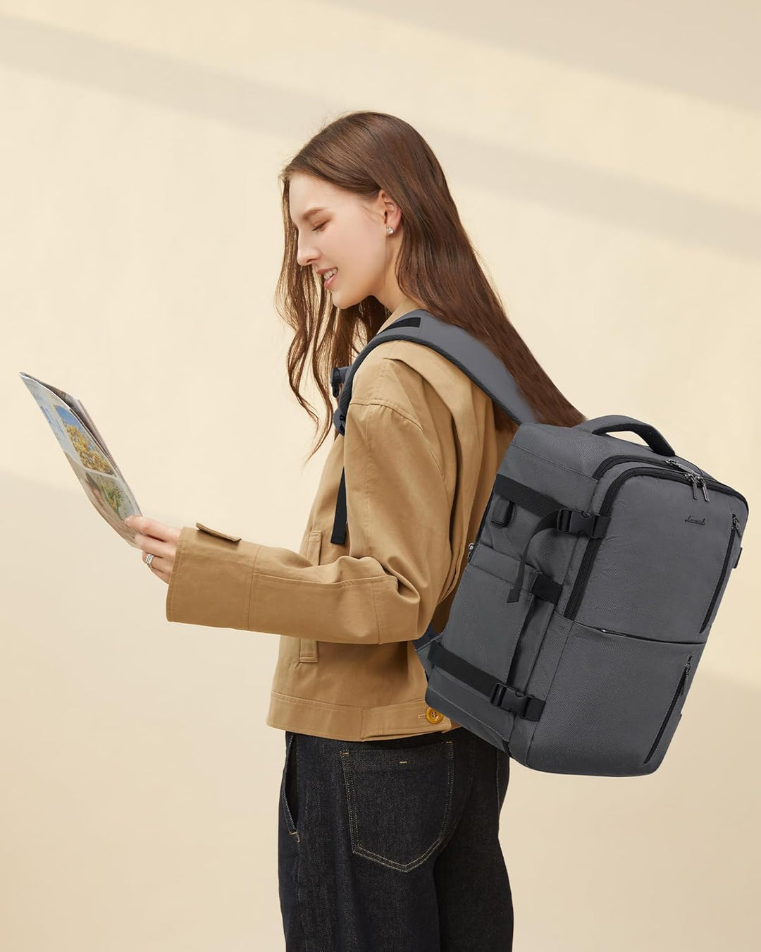 LOVEVOOK Ryanair Handgepäck Rucksack 40x20x25, Reiserucksack Flugzeug Damen Herren, Carry On Luggage