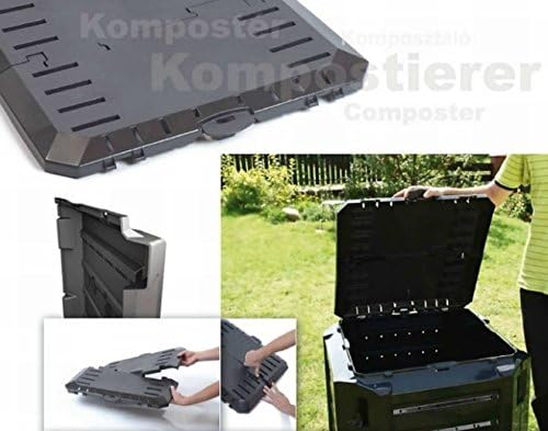 rg-vertrieb Garten Komposter 800L Schwarz Modul Thermokomposter Kompostbehälter Kunststoff