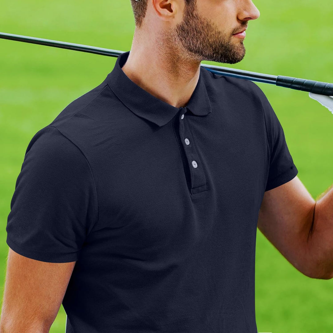 LiKing Herren Polo Shirts Baumwolle 3er Set Poloshirt Männer Hemd T-Shirt Kurzarm Shirt Einfarbig Ca