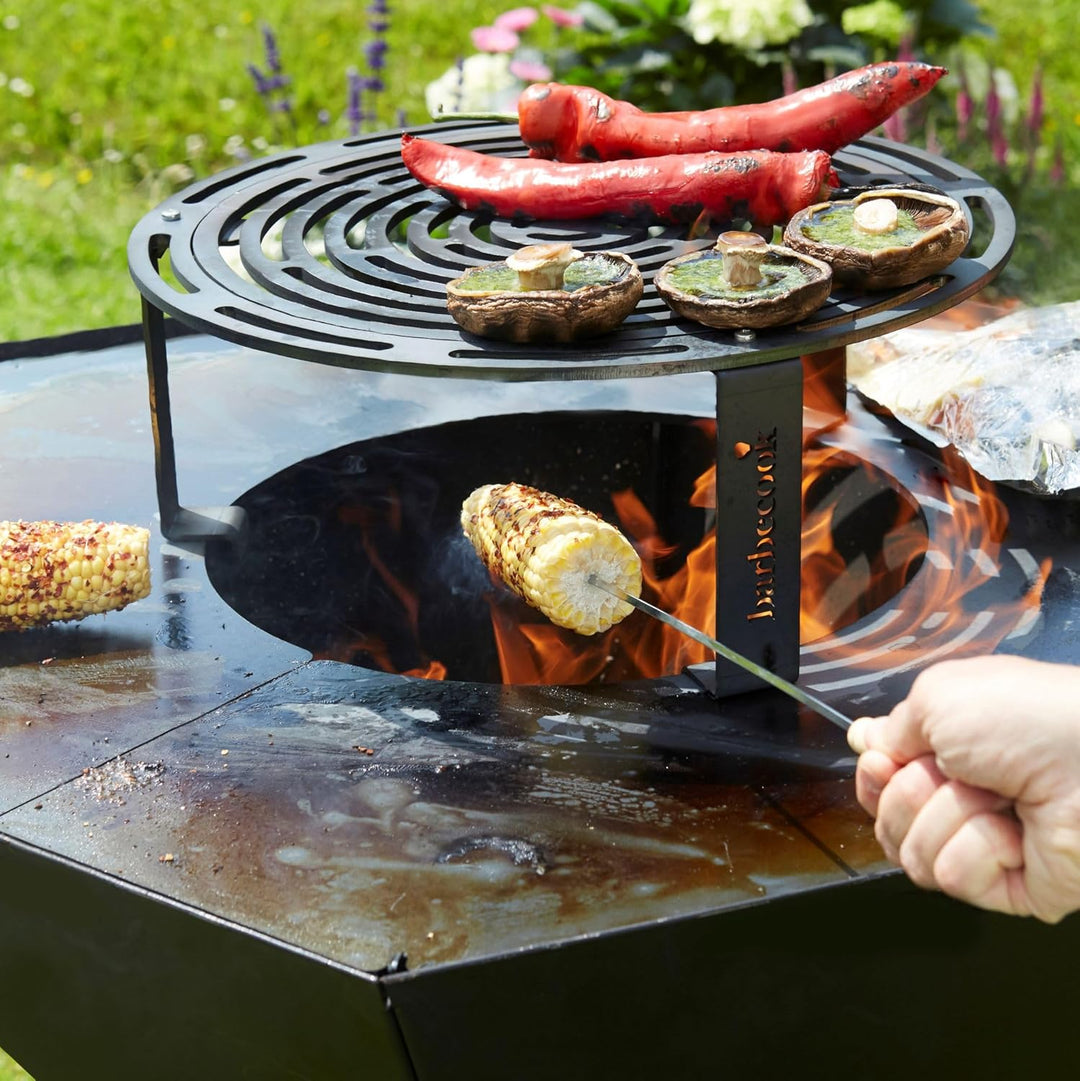 Barbecook erhöhter Grill 36cm Dynamic Centre, Grillzubehör, 6mm Dicker Karbonstahl, Grau, Erhöhter G
