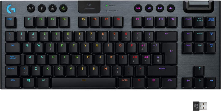 Logitech G 915 Lightspeed TKL Tenkeyless-Tastatur, kabellos, mechanisches Gaming-Profil, GL-Tactile