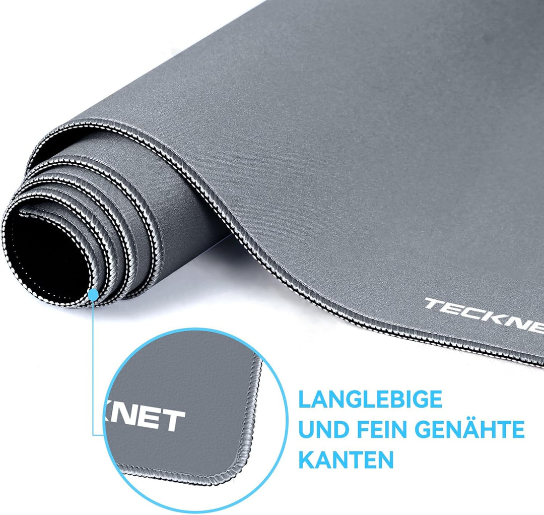 TECKNET Mauspad XXL Speed Gaming, 900x400 mm Schreibtischunterlage Schwarz, Gamer Mouse Pad, Wasserd