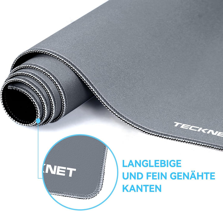 TECKNET Mauspad XXL Speed Gaming, 900x400 mm Schreibtischunterlage Schwarz, Gamer Mouse Pad, Wasserd