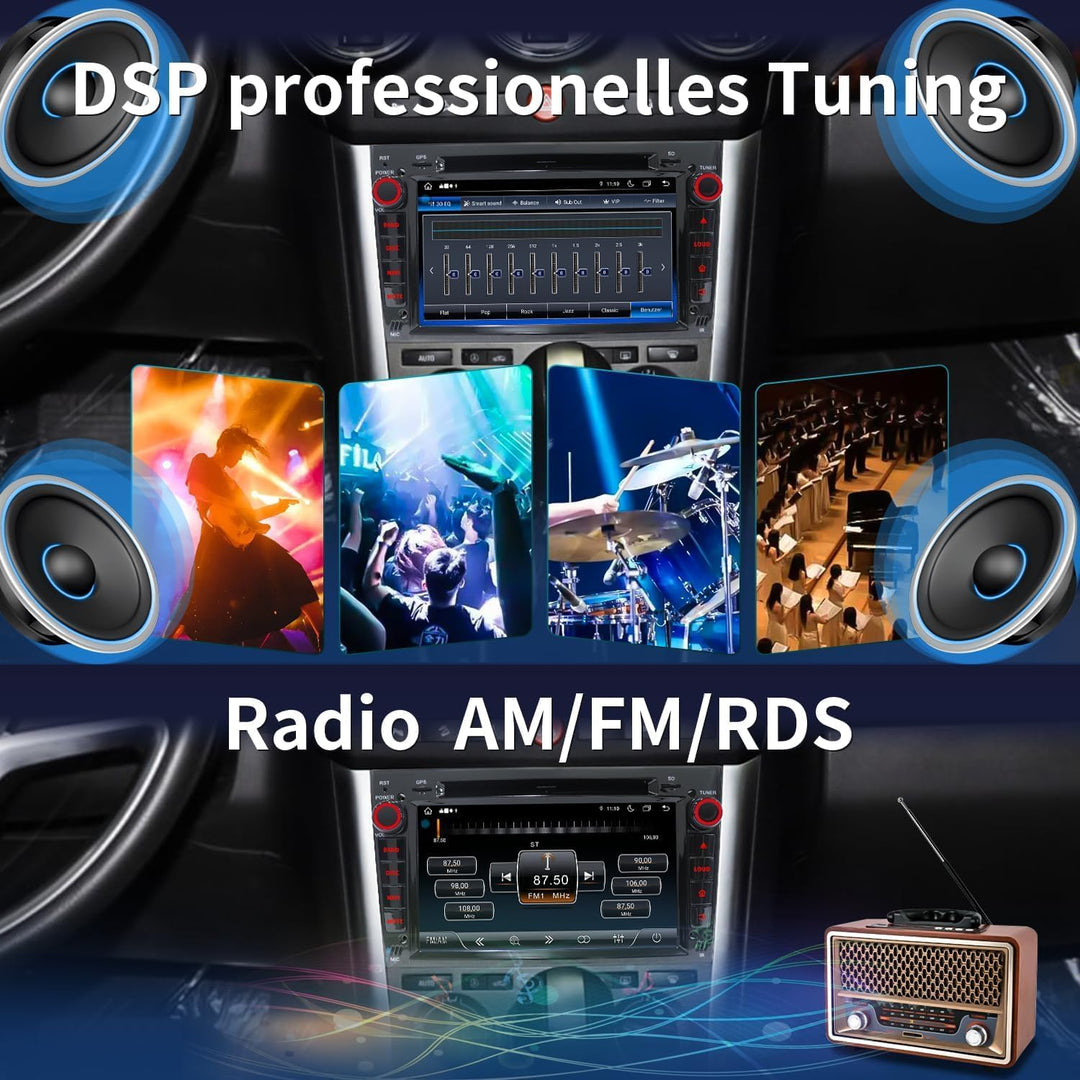 Android Autoradio mit CarPlay für Opel Corsa D/Astra H/Zafira B/Corsa C/Vectra C [Android 14.0, 4+64