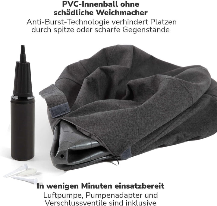 mokebo Stoff Sitzball Büro ergonomisch 'Der Sportliche' Gymnastikball Schwangerschaft mit Pumpe, Pez