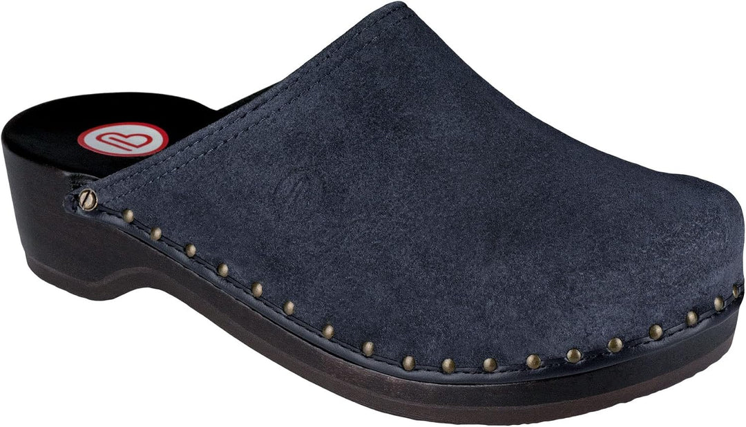 Berkemann Velours-Toeffler Unisex-Erwachsene Clogs 36 1/3 EU Blau, 36 1/3 EU Blau
