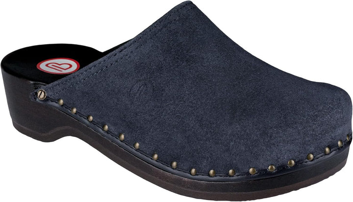 Berkemann Velours-Toeffler Unisex-Erwachsene Clogs 36 1/3 EU Blau, 36 1/3 EU Blau