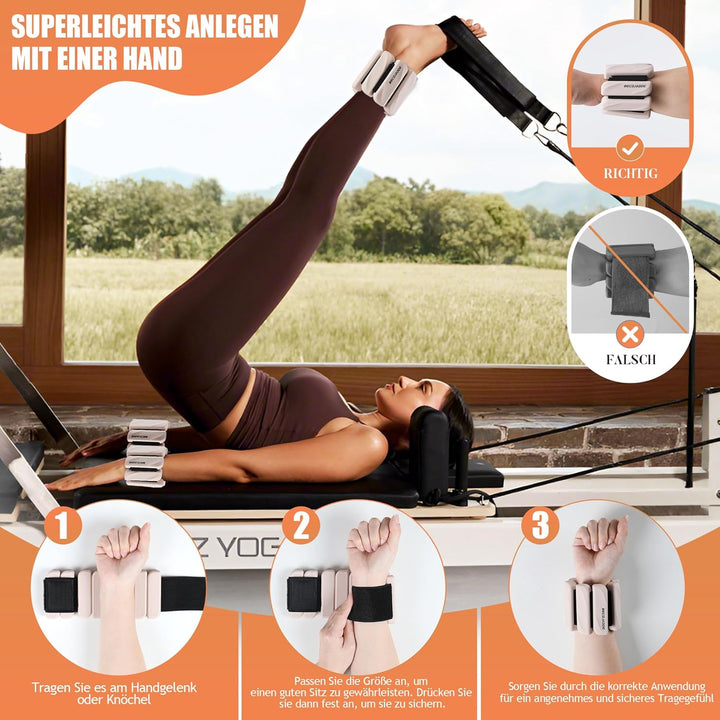 BECOJADDE Gewichtsmanschetten fuss 0.45 KG / 0.9 KG Je Gewichte für Beine und Arme Set 2 Ankle Weigh