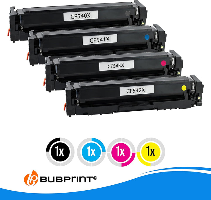 Bubprint 203X 4 Toner Kompatibel für HP 203X 203A für Color Laserjet Pro MFP M281fdw M254dw M254nw M