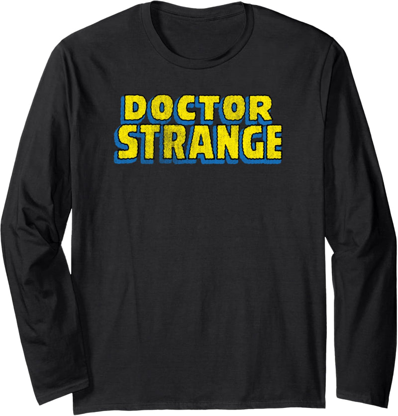 Marvel Doctor Strange Large Chest Logo Text Langarmshirt